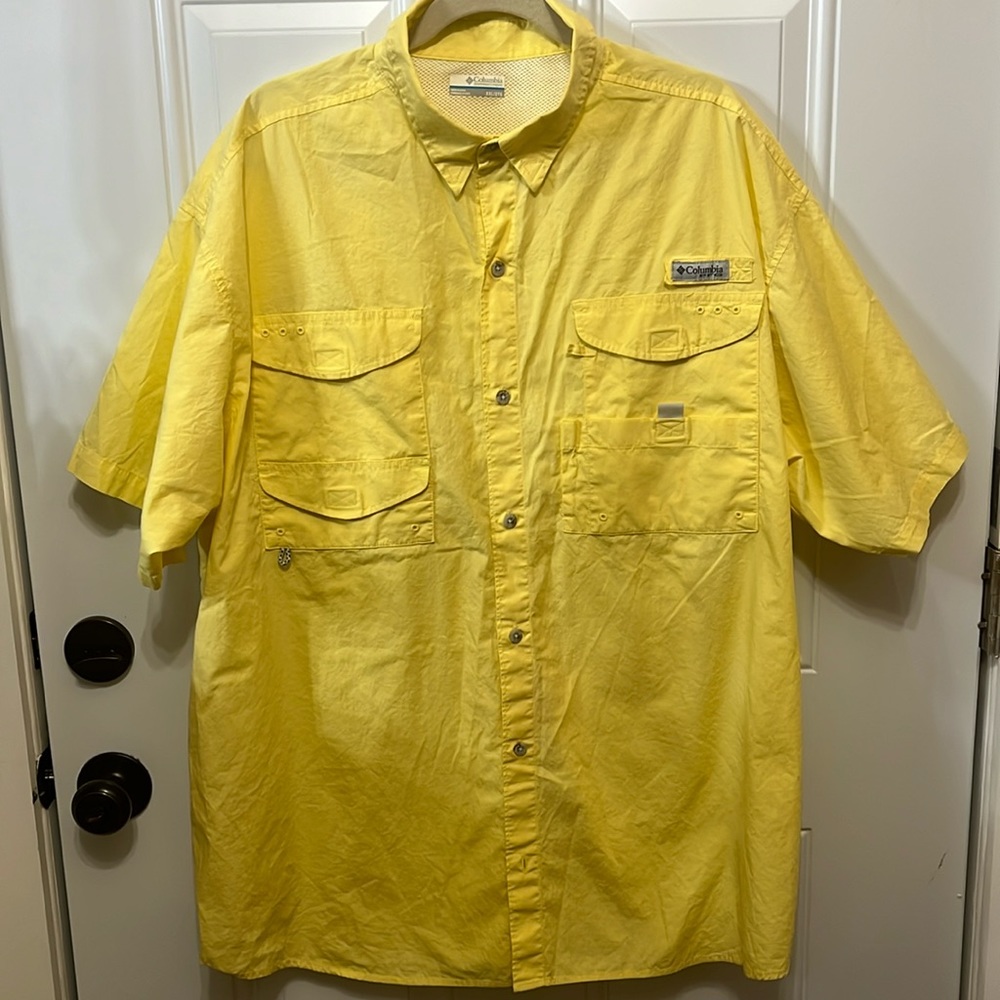 Columbia Yellow Casual Button Down Shirt